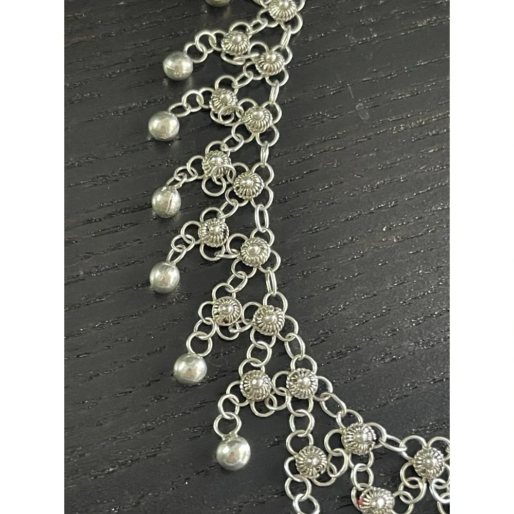 NEW MILOR ITALY STERLING SILVER MULTIPLE BALLS BEADS 9 INCH ANKLET BRACELET - Picture 3 of 8